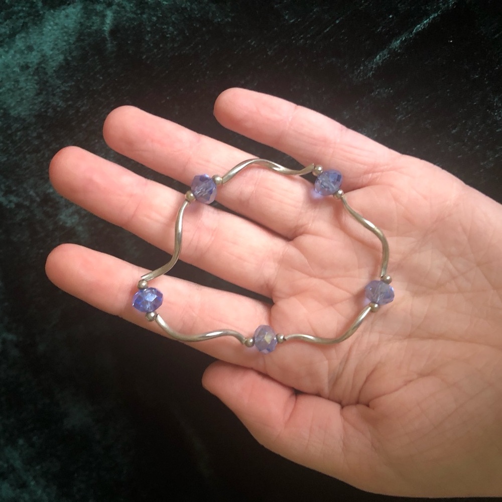 Elegant Silver and Purple Bracelet